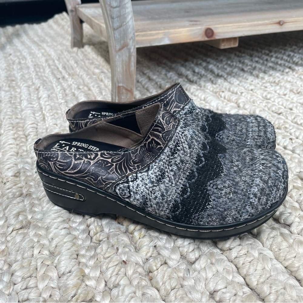 SPRING STEP L'ARTISTE WOMEN'S ZIGINO CLOGS BLACK MULTI women’s size 36 US 5.5